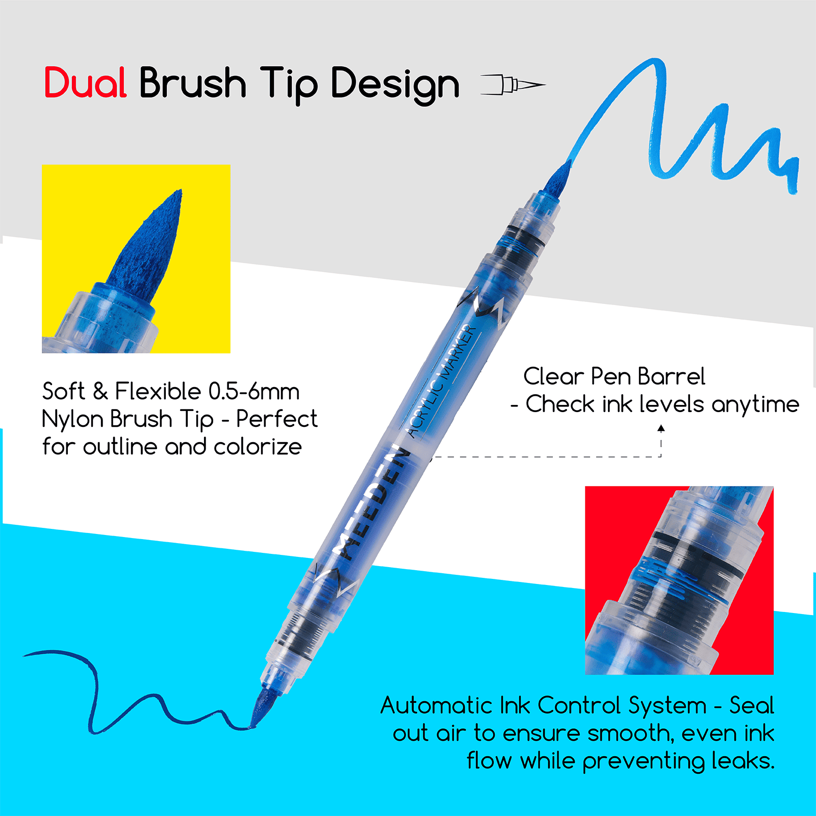 MEEDEN Dual Tip Acrylic Paint Markers – 48 / 96 / 120 Colors