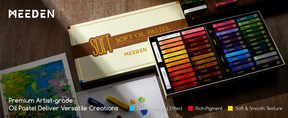 MEEDEN Soft Oil Pastels Set, 48 Colors + 2 Bonus Whites + 2 Bonus Black