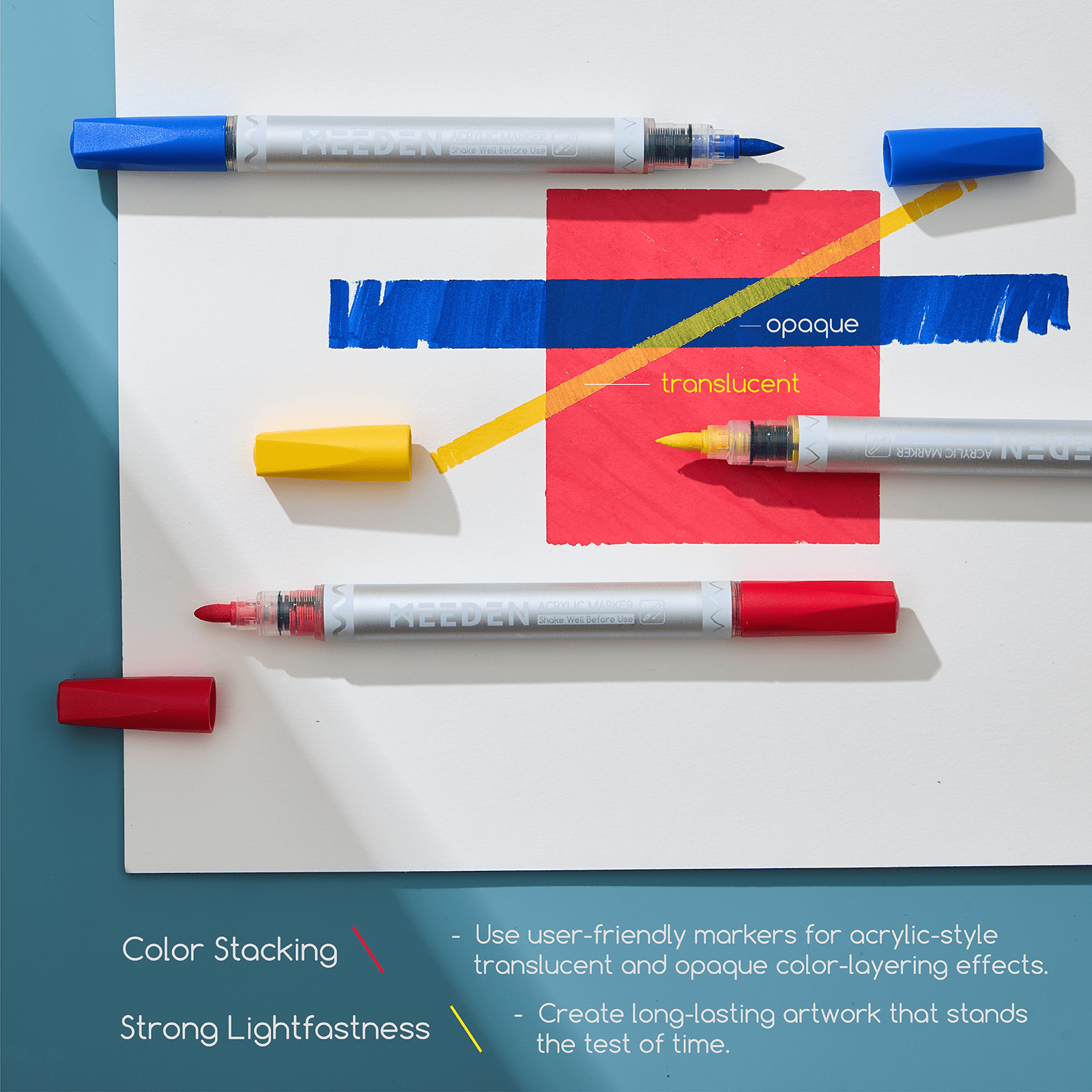 MEEDEN Artist Dual Tip Acrylic Paint Markers – 48 /72 / 96 / 120 Colors