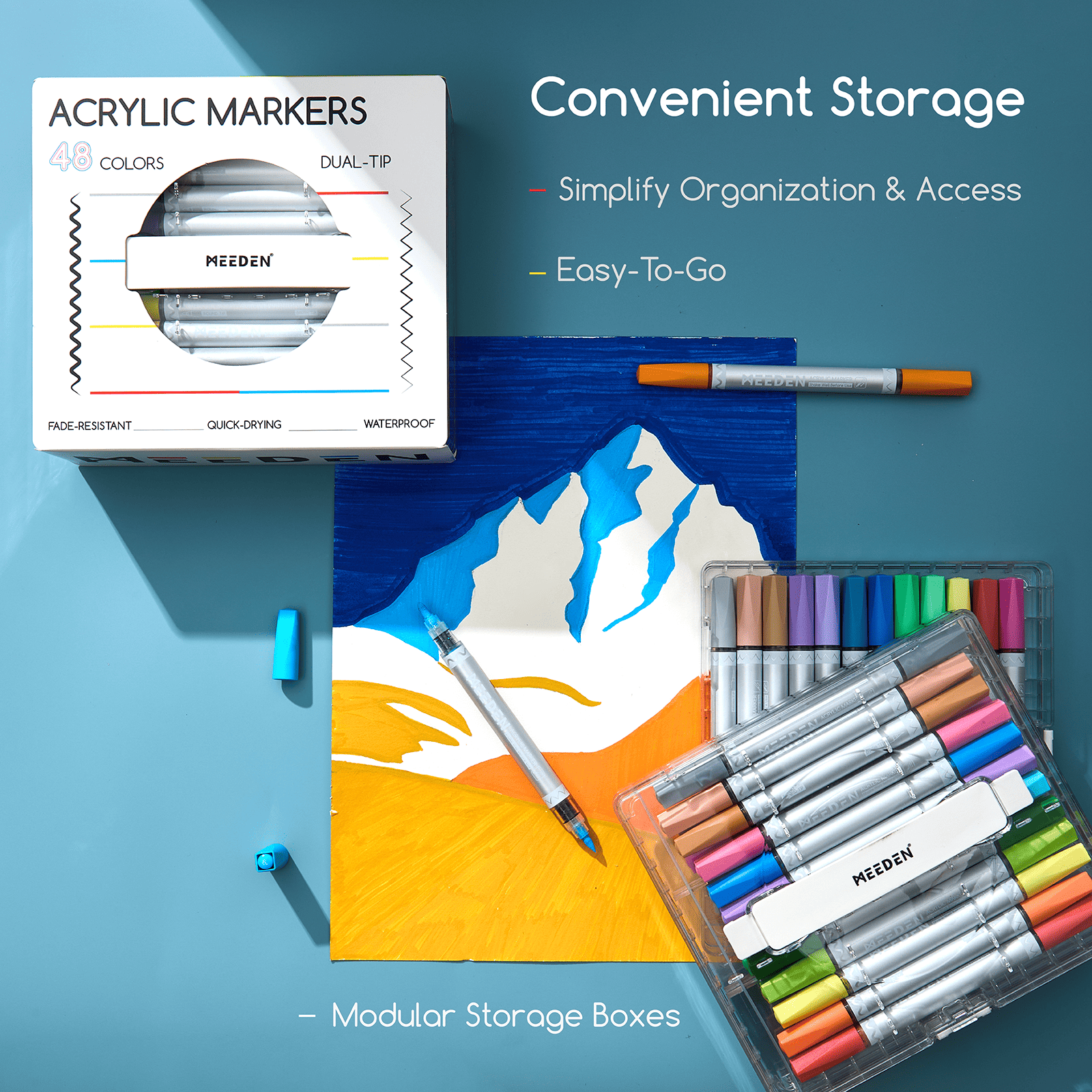 MEEDEN Artist Dual Tip Acrylic Paint Markers – 48 /72 / 96 / 120 Colors