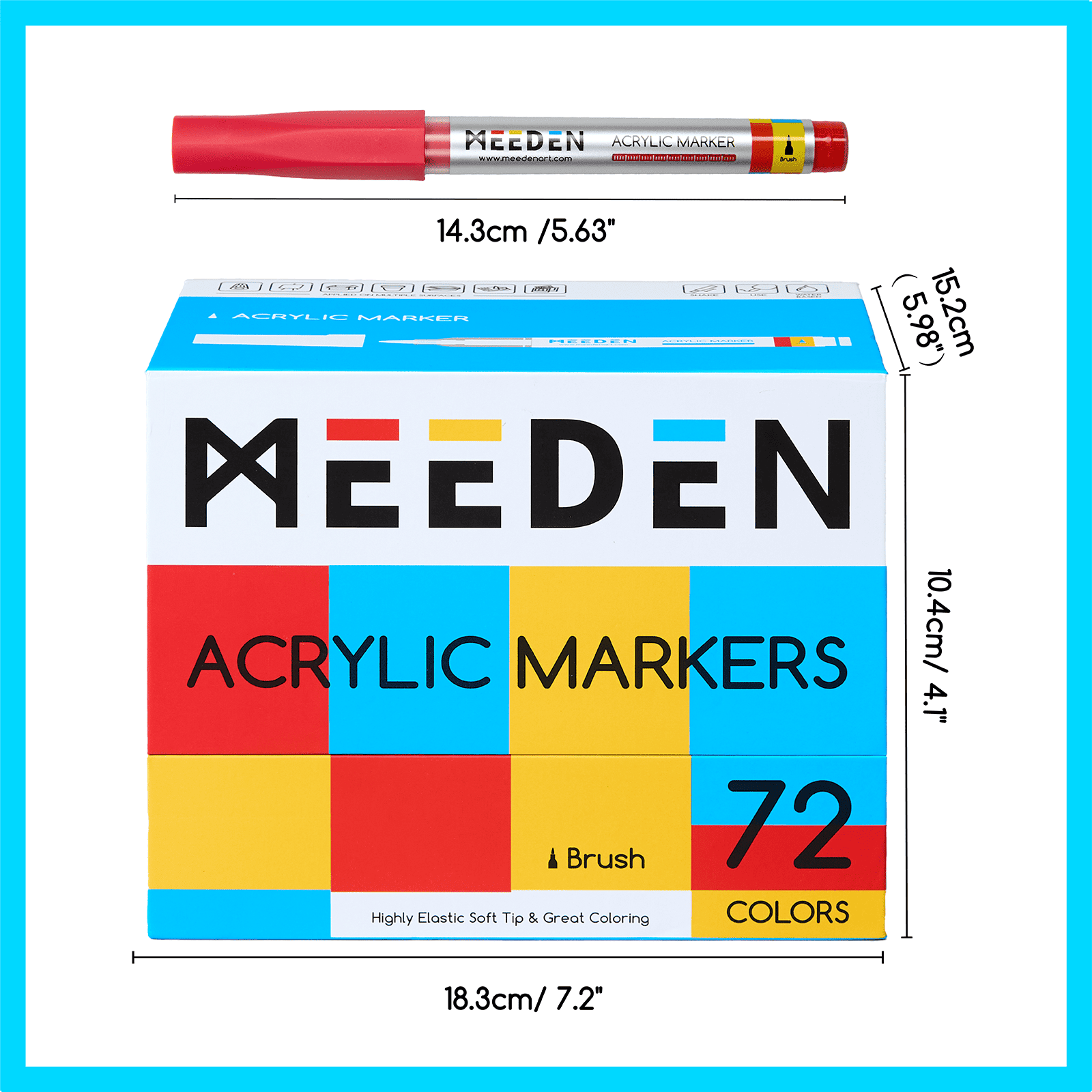 MEEDEN Soft Brush Tip Acrylic Paint Marker – 24 / 48 / 72 Colors