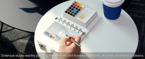 MEEDEN Travel Watercolor Sketchbook Set, 30 Sheets Watercolor Paper, 24 Colors, Brush & Palette