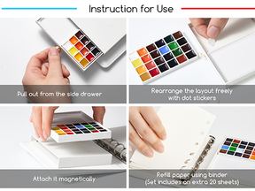 MEEDEN Travel Watercolor Sketchbook Set, 30 Sheets Watercolor Paper, 24 Colors, Brush & Palette