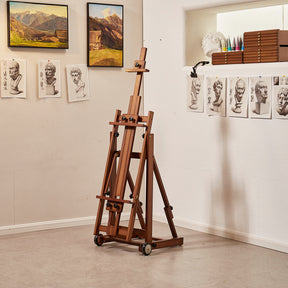 MEEDEN Versatile Studio H-Frame Artist Easel-Walnut-W14