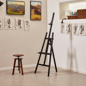 MEEDEN Pinewood A-Frame Painting Easel Stand-Black-W01D