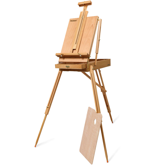 MEEDEN Solid Beech Wood Plein Air French Easel, Foldable & Spacious -HX-3