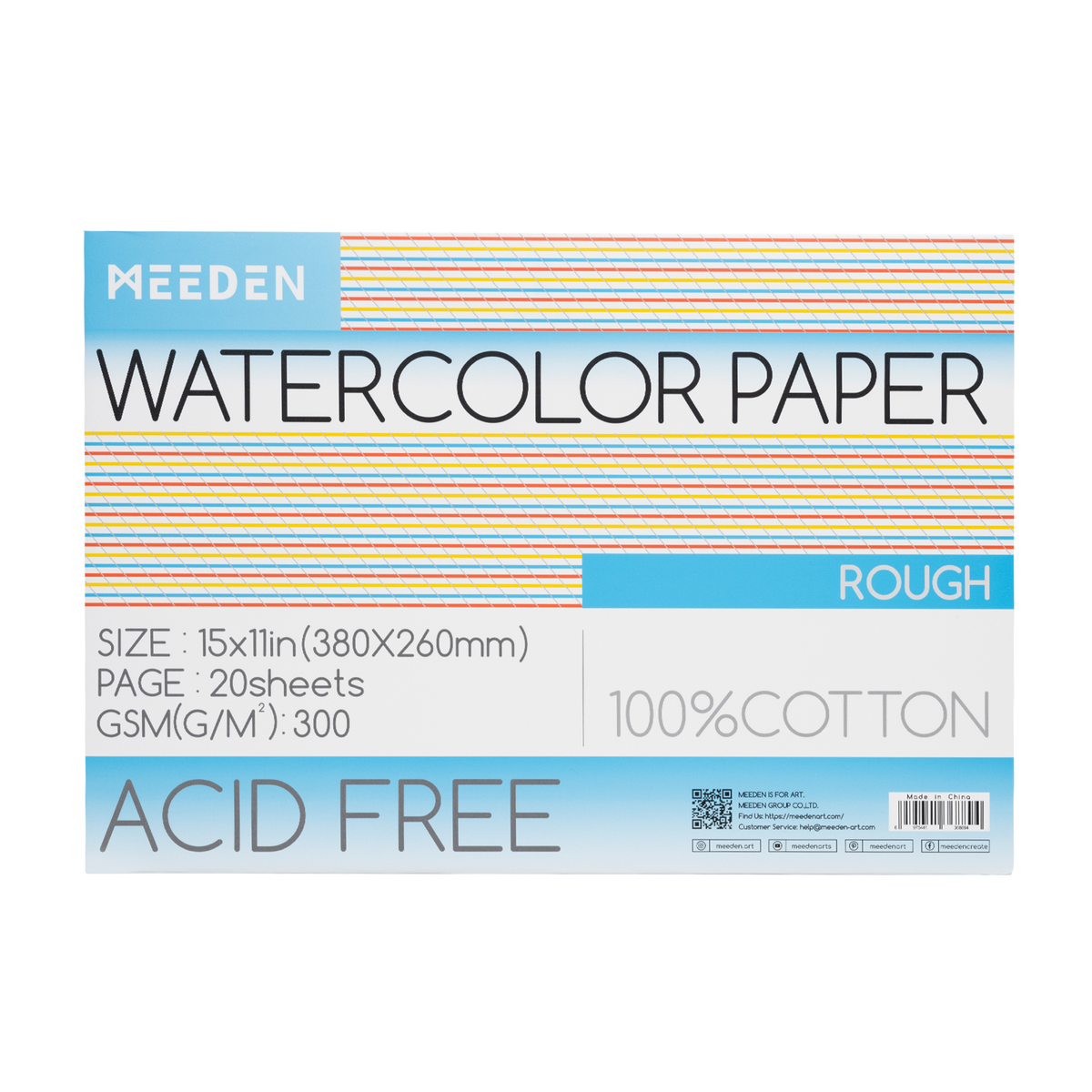 MEEDEN 15x10" Rough Watercolor Paper Pad 20 Sheets