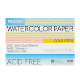 MEEDEN 10x7" Cold Press Watercolor Paper Pad 20 Sheets