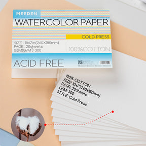 MEEDEN Cold Press & Hot Press & Rough Watercolor Paper Pad