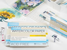 MEEDEN Cold Press & Hot Press & Rough Watercolor Paper Pad