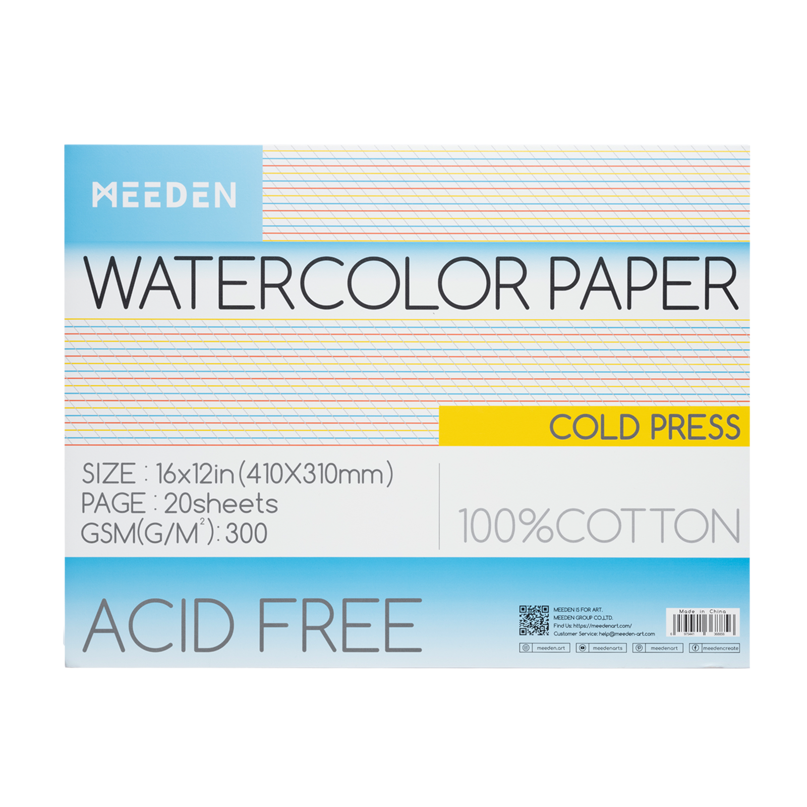 MEEDEN Cold Press & Hot Press & Rough Watercolor Paper Pad