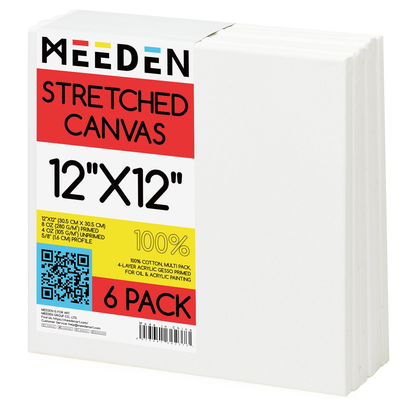 MEEDEN 100% Cotton Stretched Canvas