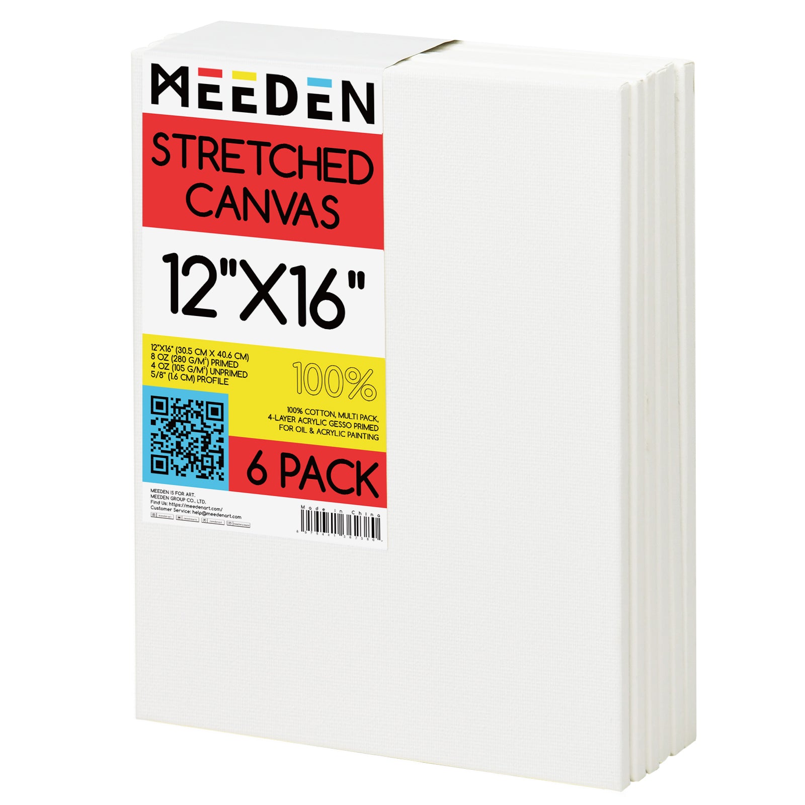 MEEDEN 100% Cotton Stretched Canvas