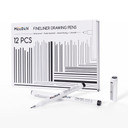 MEEDEN Micro Fineliner Drawing Pens: 12-Size Fine Liner Pen Set -All Black