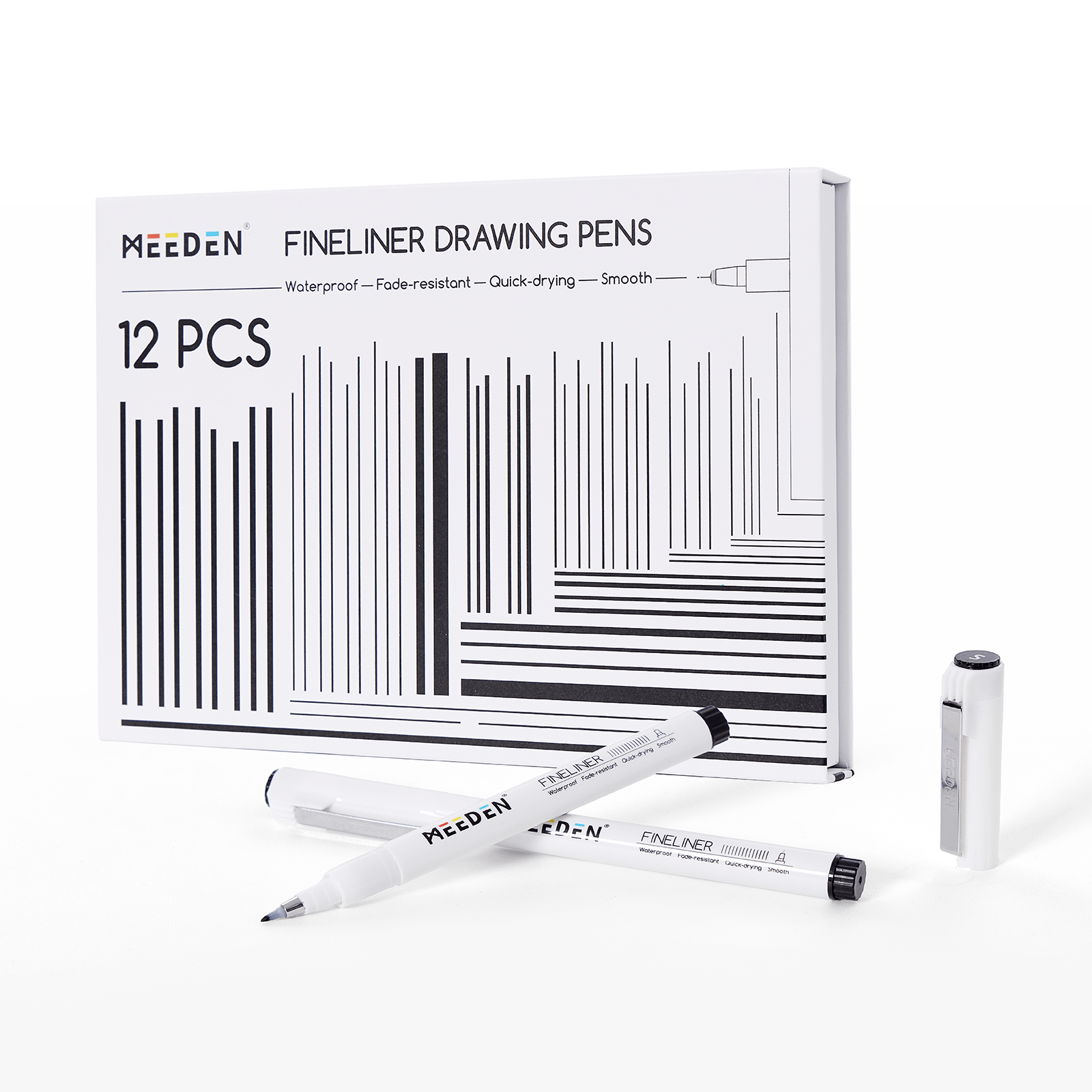 MEEDEN Micro Fineliner Drawing Pens: 12-Size Fine Liner Pen Set -All Black