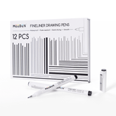 MEEDEN Micro Fineliner Drawing Pens: 12-Size Fine Liner Pen Set -All Black