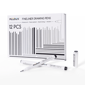 MEEDEN Micro Fineliner Drawing Pens: 12-Size Fine Liner Pen Set -All Black
