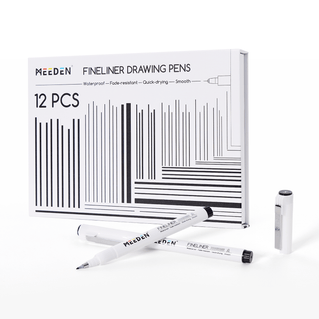 MEEDEN Micro Fineliner Drawing Pens: 12-Size Fine Liner Pen Set -All Black