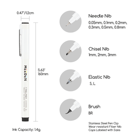 MEEDEN Micro Fineliner Drawing Pens: 12-Size Fine Liner Pen Set -All Black