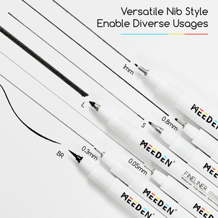 MEEDEN Micro Fineliner Drawing Pens: 12-Size Fine Liner Pen Set -All Black