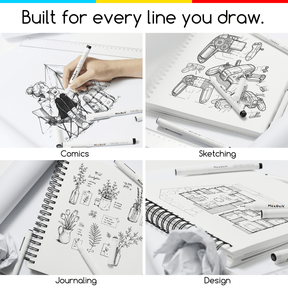 MEEDEN Micro Fineliner Drawing Pens: 12-Size Fine Liner Pen Set -All Black