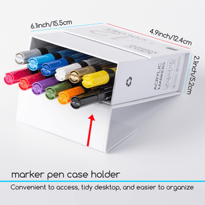 MEEDEN Acrylic Markers Set - 12 Colors, Water-Based Paint Pens with Reversible Medium & Fine