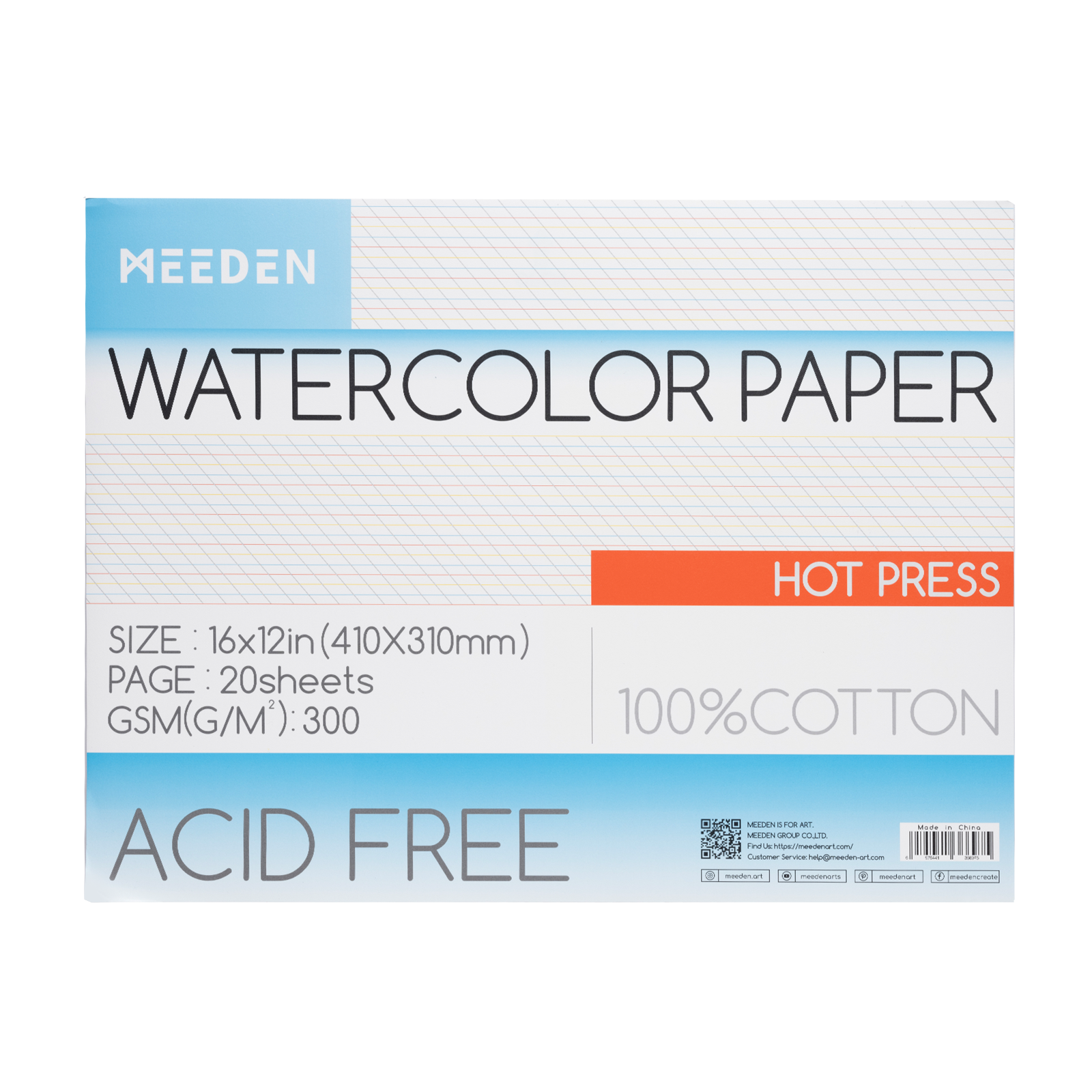 MEEDEN Cold Press & Hot Press & Rough Watercolor Paper Pad