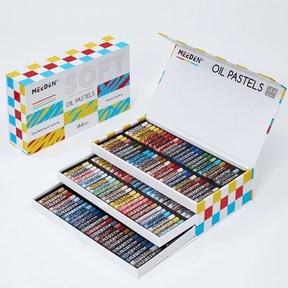 MEEDEN Soft Oil Pastels Set, 144 Vibrant Colors