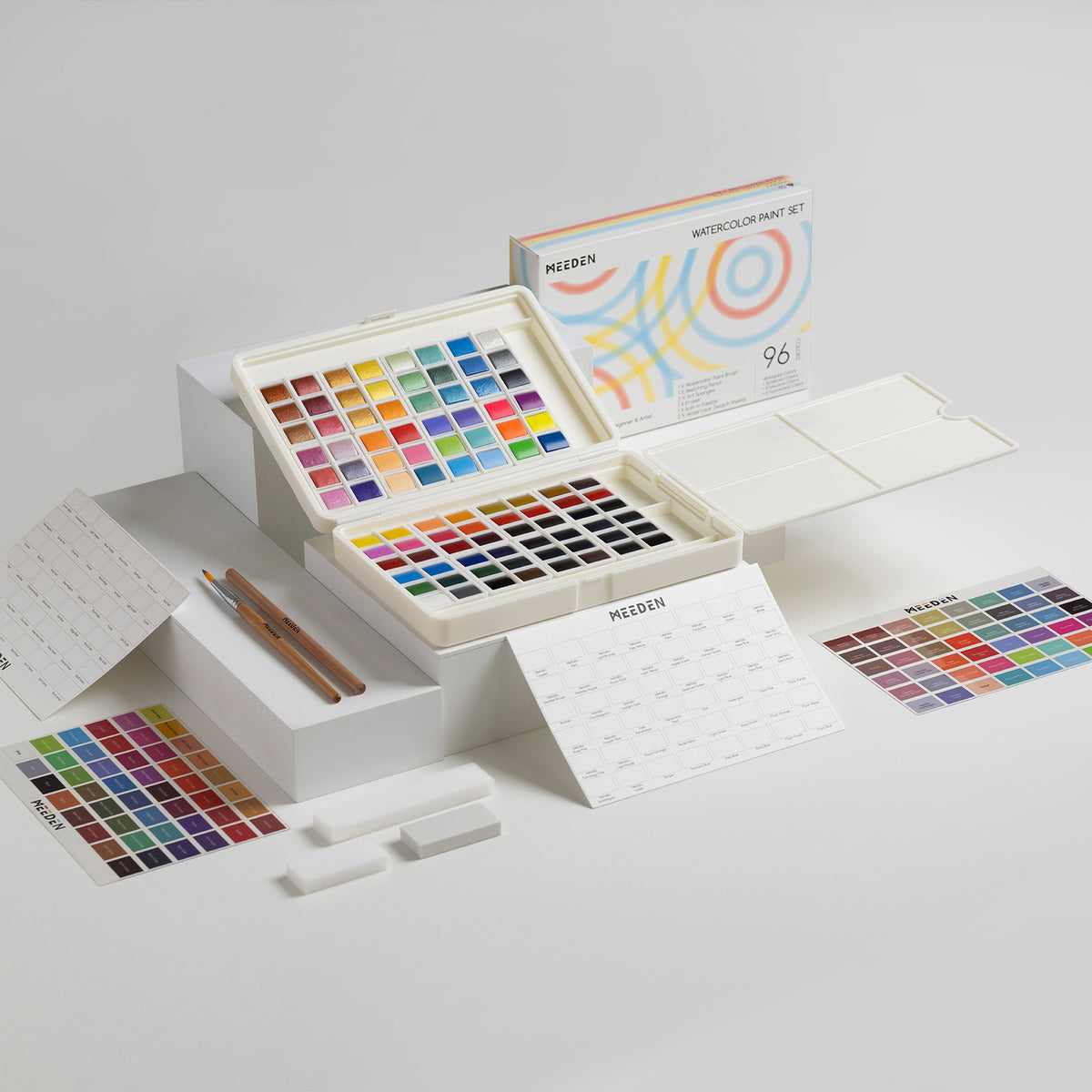 MEEDEN 96-Color Solid Watercolor Set