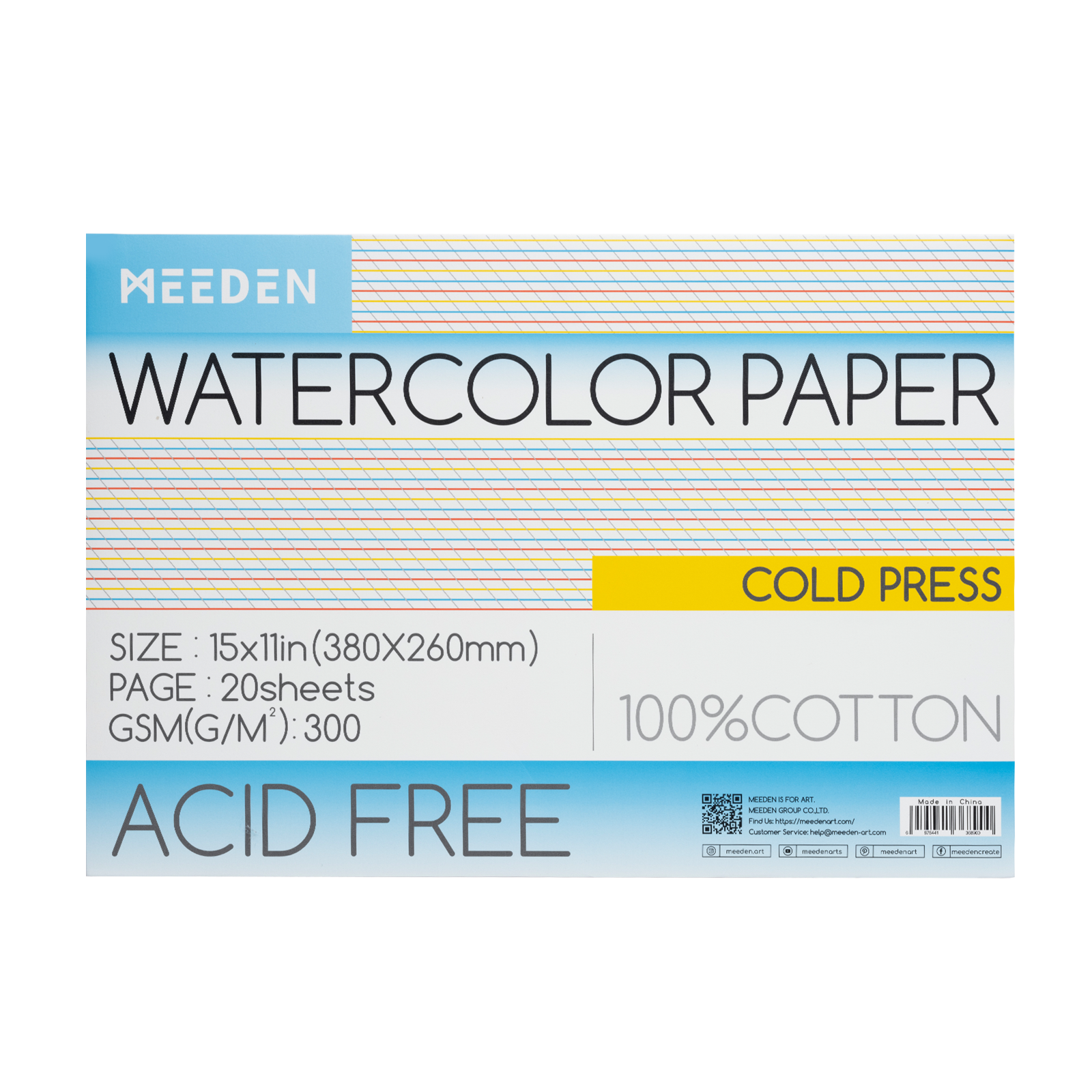 MEEDEN Cold Press & Hot Press & Rough Watercolor Paper Pad