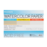 MEEDEN 10x7" Block - 3 Textures Watercolor Paper Pad 30 Sheets