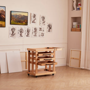 MEEDEN Deluxe Artist Supplies Storage Cart, 5-Tier Taboret-W13H - Natural