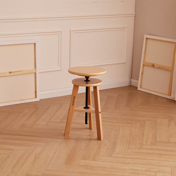 MEEDEN Wooden Drafting Stool with Adjustable Height, Natural, G-005