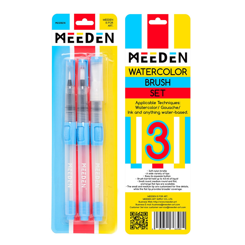 MEEDEN Water Brush Pens Set, 3 Pieces Refillable Water Color Brush Pen —  MEEDEN ART