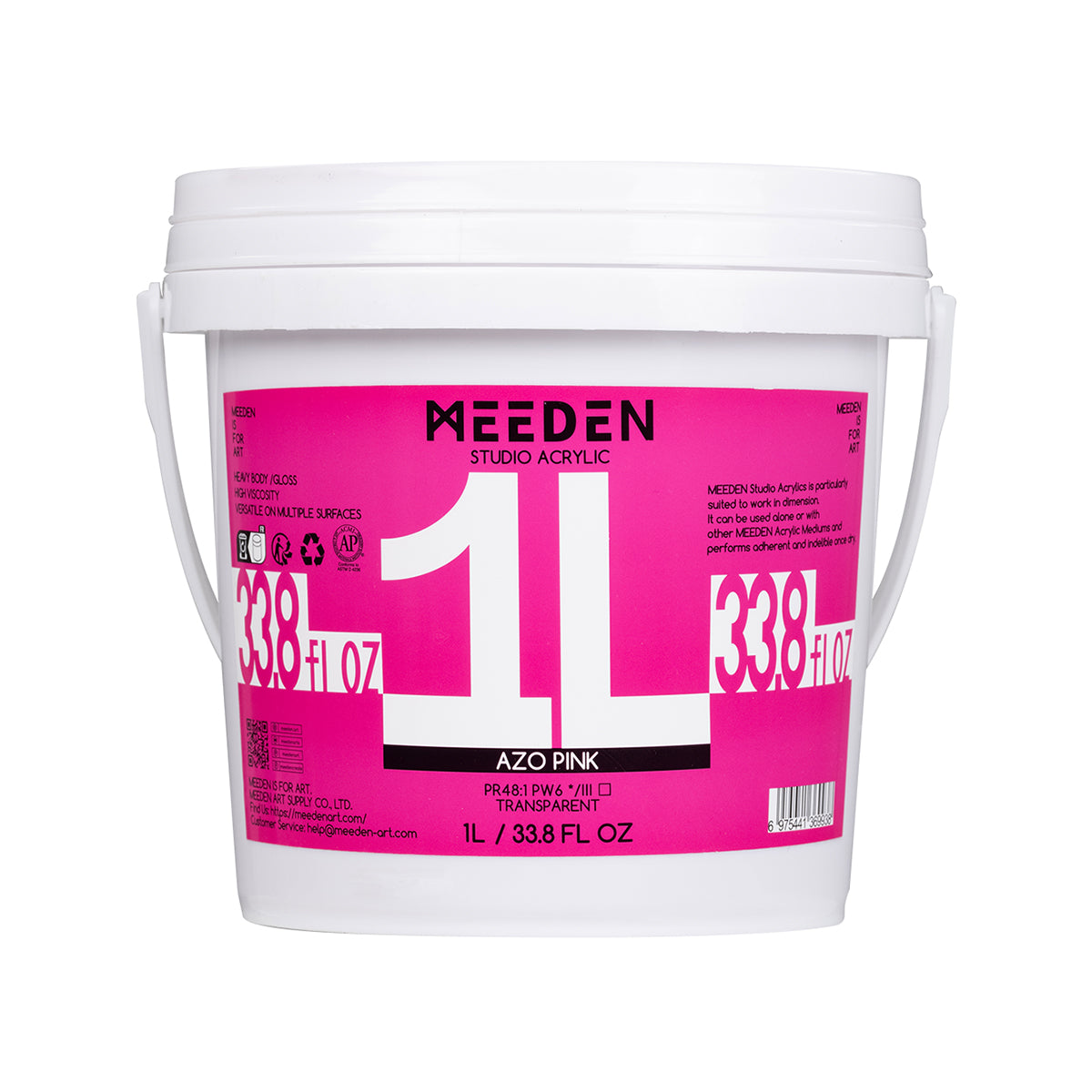 MEEDEN Studio Acrylic Paint-Azo Pink, 1L / 33.8 oz