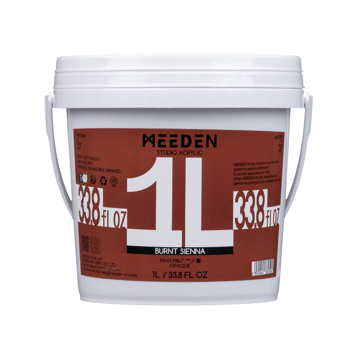 MEEDEN Studio Acrylic Paint-Burnt Sienna, 1L / 33.8 oz