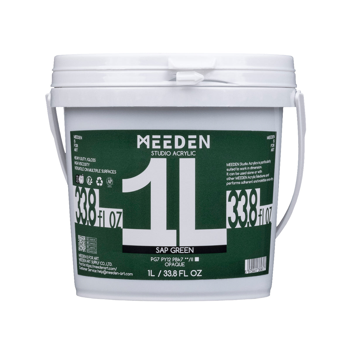 MEEDEN Studio Acrylic Paint-Sap Green, 1L / 33.8 oz