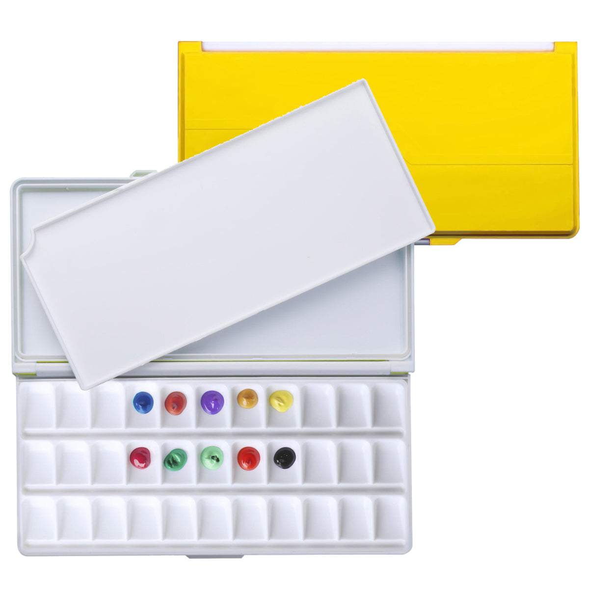 MEEDEN Airtight Leakproof Watercolor Palette Travel Paint Tray 33 Wells, Yellow