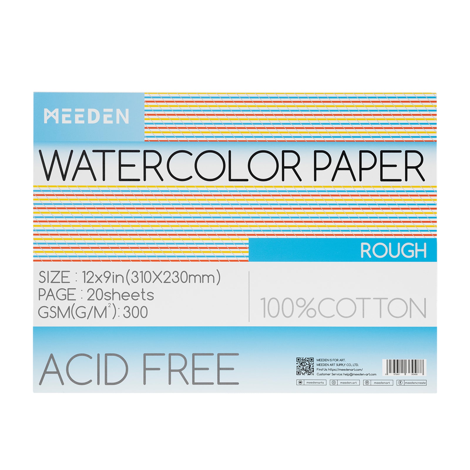 MEEDEN Cold Press & Hot Press & Rough Watercolor Paper Pad