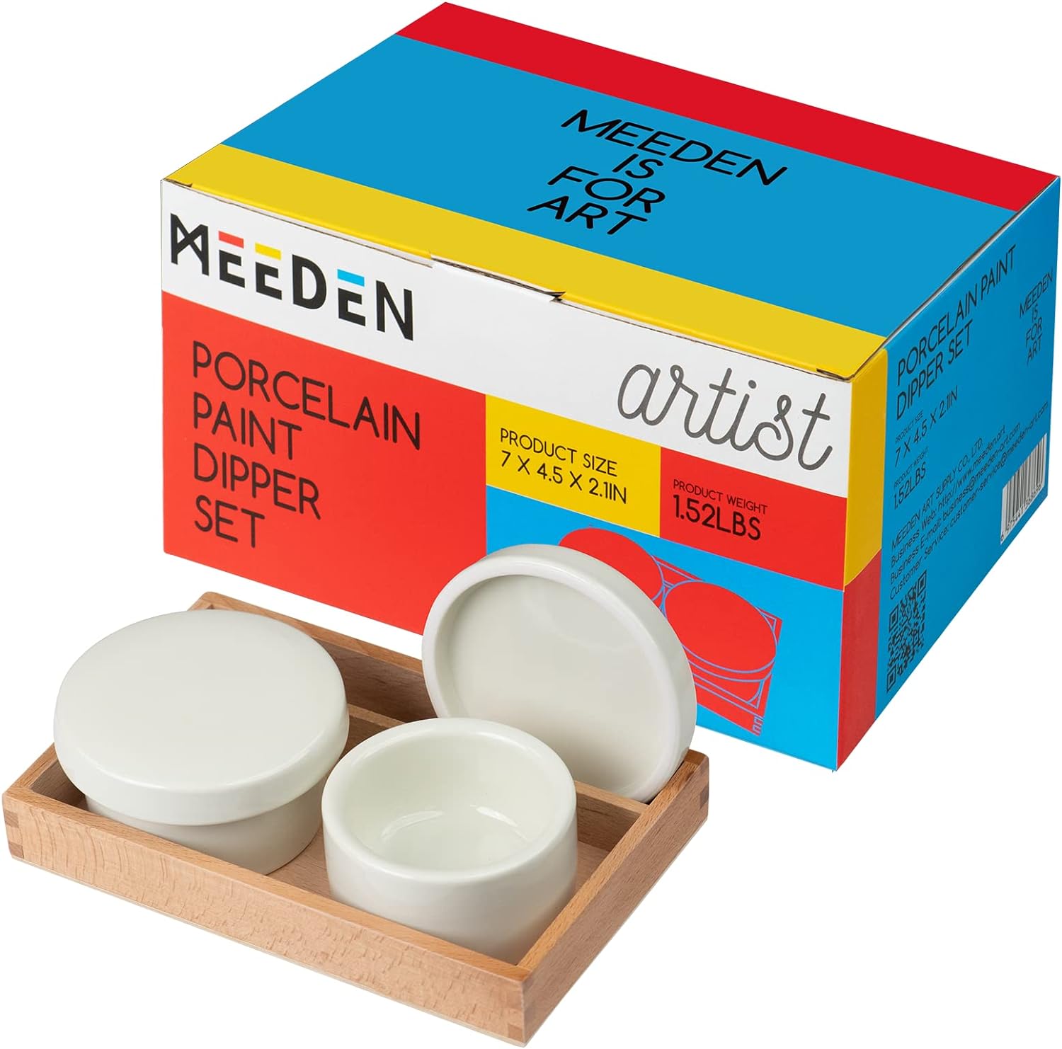 MEEDEN Ceramic Double Palette Cup with Cover