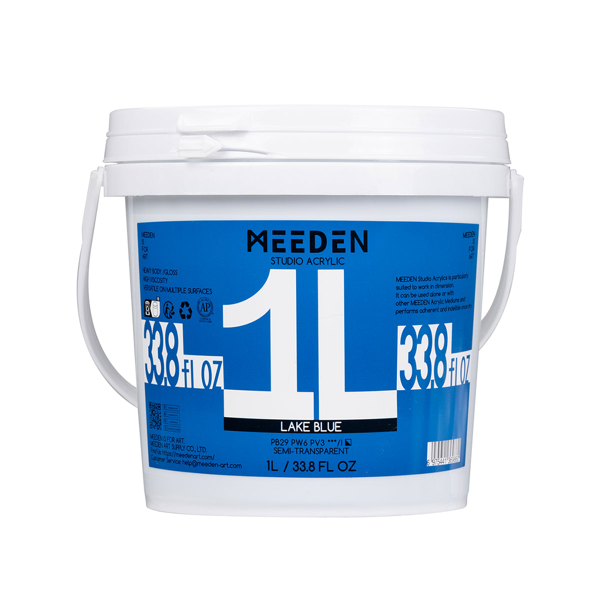 MEEDEN Studio Acrylic Paint-Lake Blue, 1L / 33.8 oz