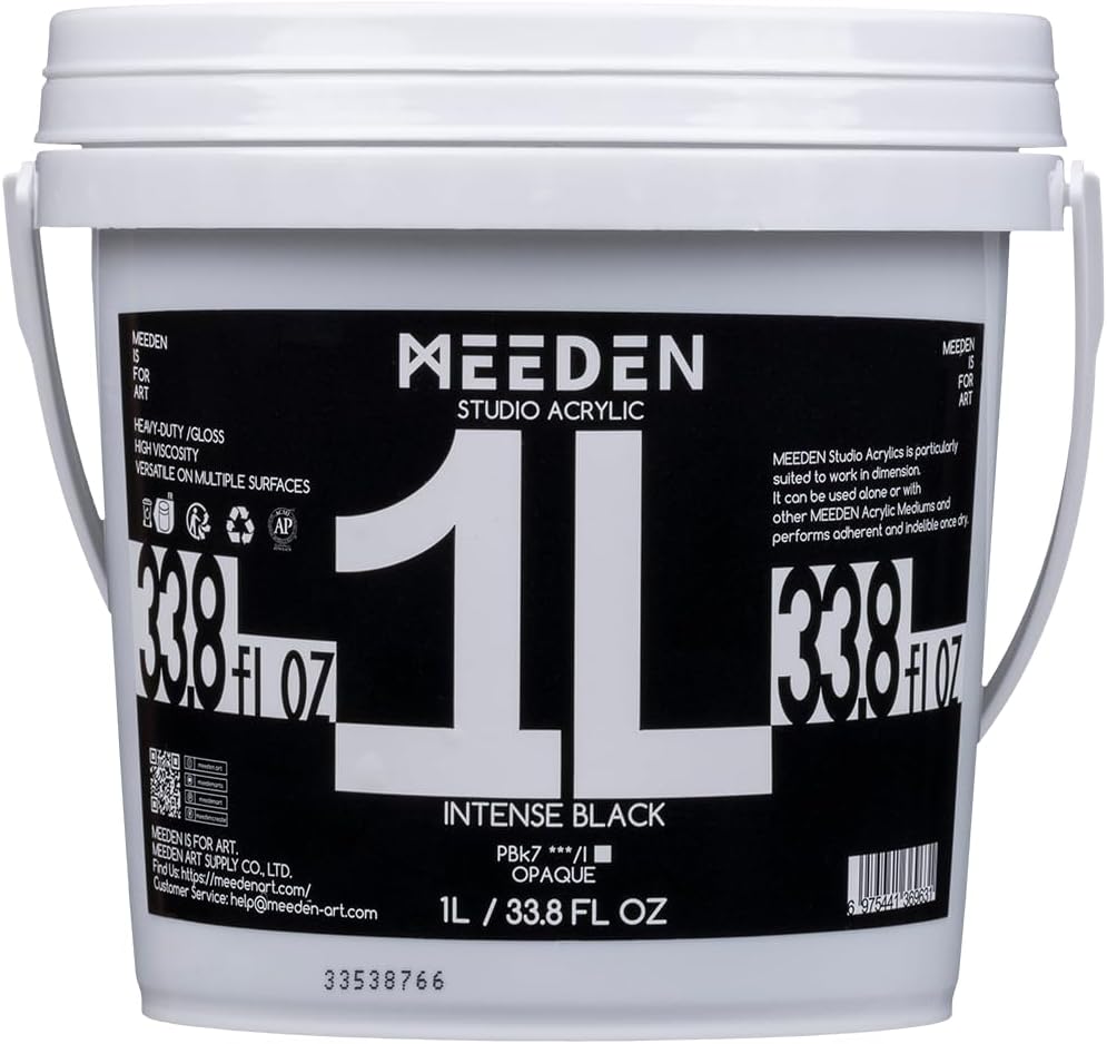 MEEDEN Black Acrylic Paint, Extra-Large 2L /67 oz Non-Toxic Rich Pigments  Colors, Great-Value Black Paint Perfect for Acrylic Poured Paintings, Art