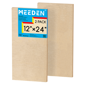 MEEDEN Artist Birch Wood Canvas Board, 1-1/2” Deep, 12x14 Inch, 2 Packs