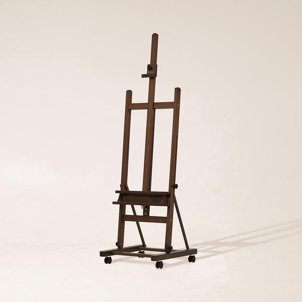 MEEDEN H-Frame Artist Easel with Storage Tray-Walnut-W02