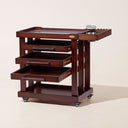 MEEDEN Deluxe Artist Supplies Storage Cart, 5-Tier Taboret- Dark Walnut-W13H