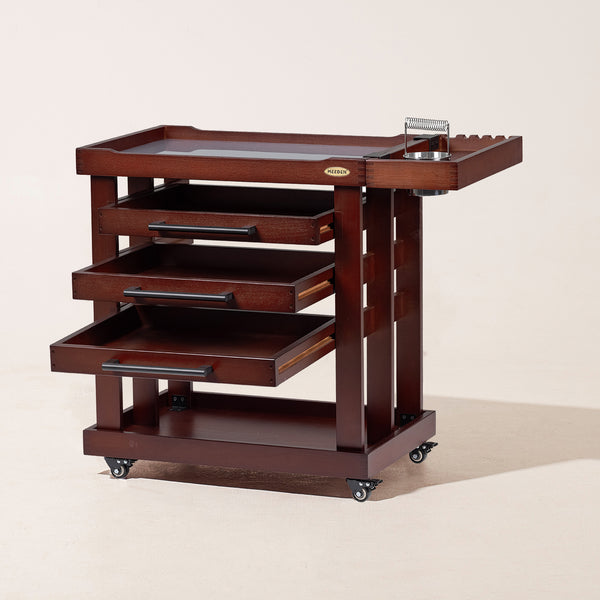 MEEDEN Deluxe Artist Supplies Storage Cart, 5-Tier Taboret- Dark Walnut-W13H