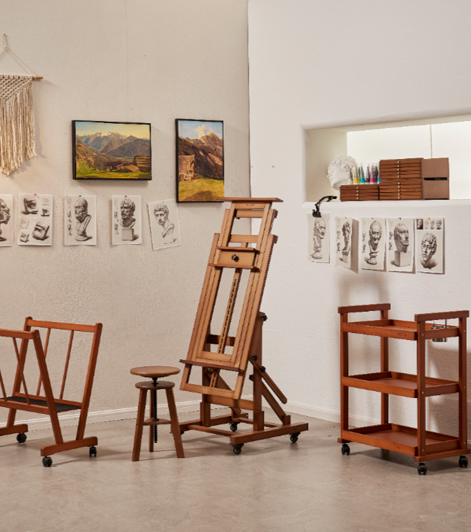 MEEDEN Wooden Large Print Rack with Castors-Walnut $79.95 USD $99.95 USD