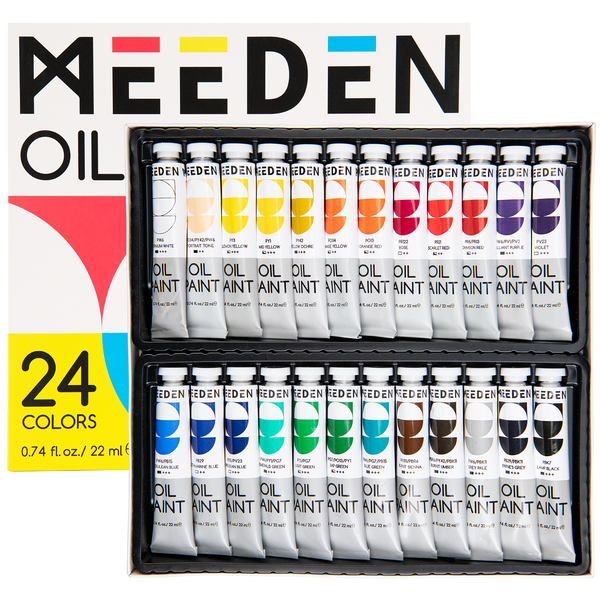 MEEDEN Oil Paint Set, 24 Tubes x 22ml / 0.74oz