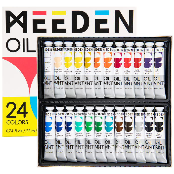 MEEDEN Oil Paint Set, 24 Tubes, 22ml / 0.74oz