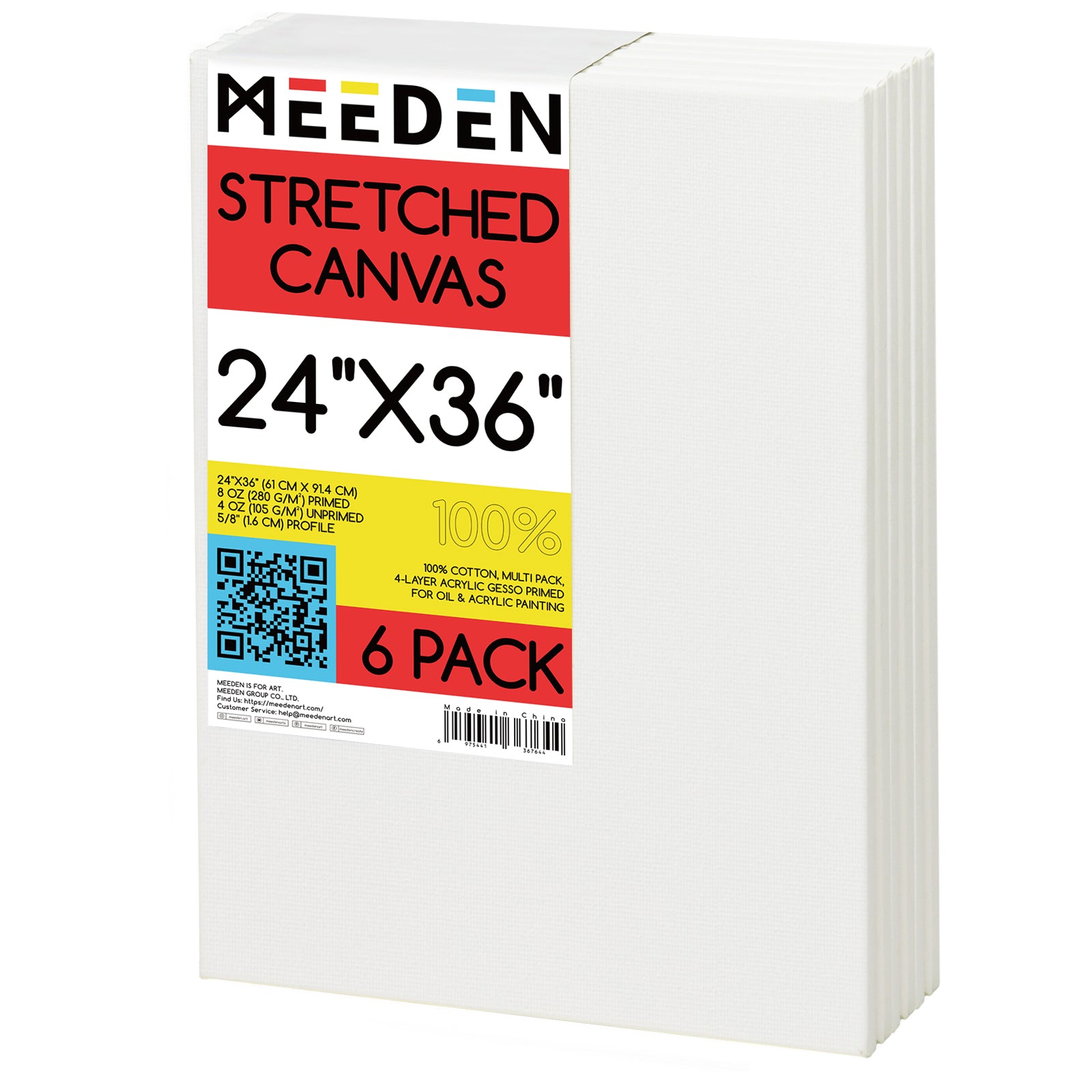 MEEDEN 100% Cotton Stretched Canvas